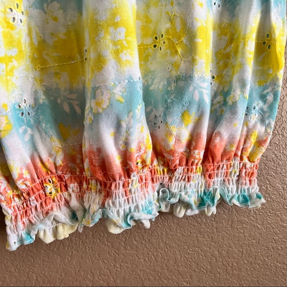 French Laundry Tie-Dye Lace Trim Top Size Small - Picture 5 of 8